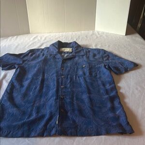 Weatherproof Navy Palm Pattern Shirt